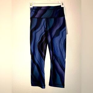 NWT Athleta accelerate geode crop blue black legging XXS athleisure active wear